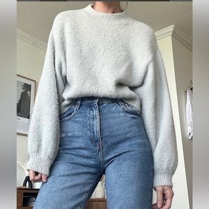 Cotton Candy LA Grey Fuzzy Sweater